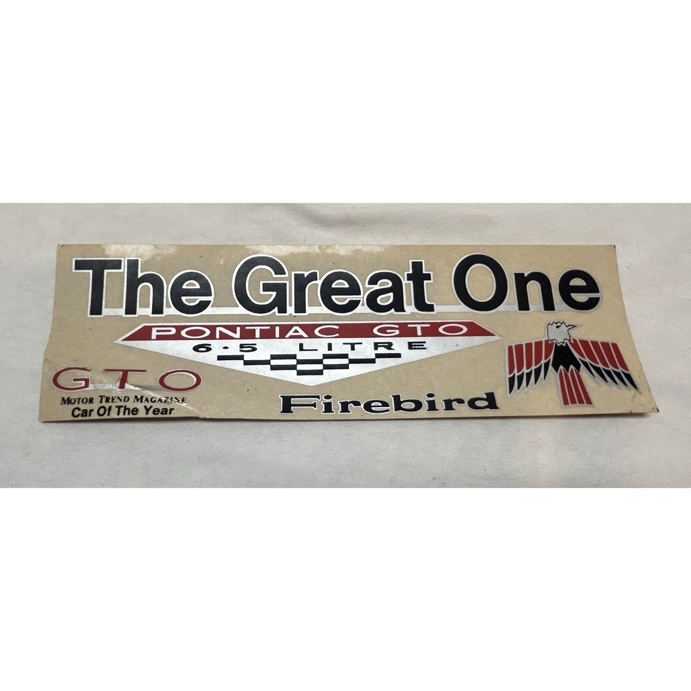 VTG 1966 Pontiac GTO Sticker Raffle Hot Rod Muscle Car The Great One
